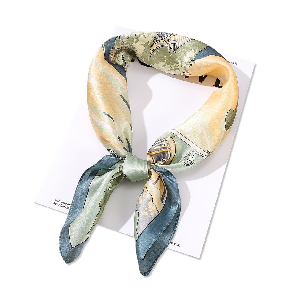 100% Pure Mulberry Silk Square Head Scarf For Women Style - 1 M