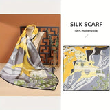 100% Pure Mulberry Silk Square Head Scarf For Women Style - 3 M