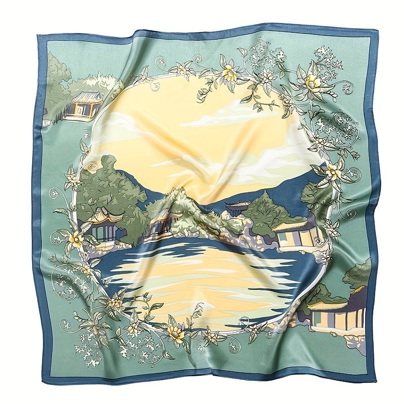 100% Pure Mulberry Silk Square Head Scarf For Women Style - 1 M