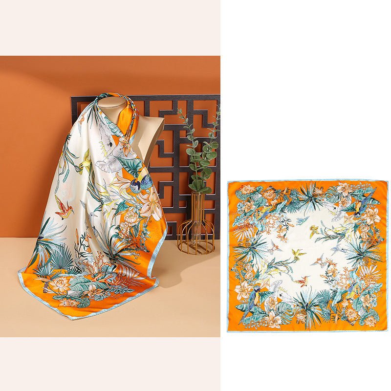 100% Pure Mulberry Silk Square Head Scarf For Women Style - 8 M