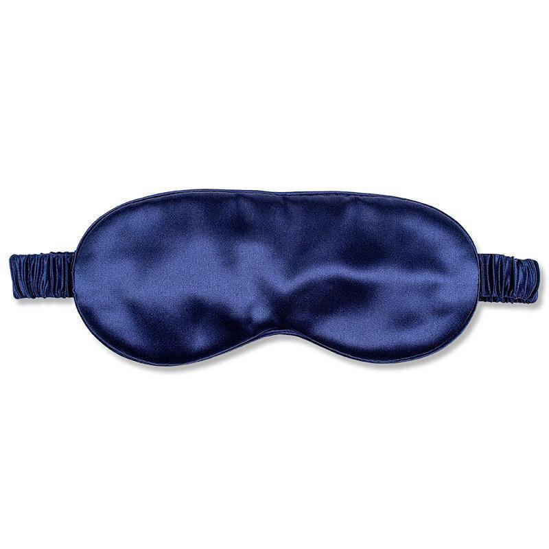 100% Silk Sleep Mask With Elastic Strap Night Eye Mask Navy Blue M