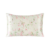 19 Momme Housewife Silk Pillowcase Hidden Zipper Assorted Floral Prints Light Cream Standard (20" * 26")