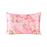 19 Momme Housewife Silk Pillowcase Hidden Zipper Assorted Floral Prints Soft Pink Standard (20" * 26")