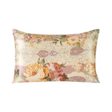 19 Momme Housewife Silk Pillowcase Hidden Zipper Assorted Floral Prints Beige Standard (20" * 26")