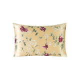 19 Momme Housewife Silk Pillowcase Hidden Zipper Assorted Floral Prints Butter Yellow Standard (20" * 26")