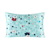 19 Momme Housewife Silk Pillowcase Hidden Zipper Assorted Floral Prints Sky Blue Standard (20" * 26")