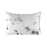 19 Momme Housewife Silk Pillowcase Hidden Zipper Assorted Floral Prints Ice Silver Standard (20" * 26")
