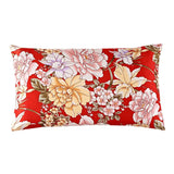 19 Momme Housewife Silk Pillowcase Hidden Zipper Floral Print Silk Pillowcases Red Standard (20" * 26")