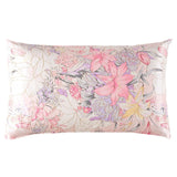 19 Momme Housewife Silk Pillowcase Hidden Zipper Floral Print Silk Pillowcases Light Pink Standard (20" * 26")