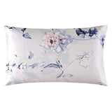 19 Momme Housewife Silk Pillowcase Hidden Zipper Floral Print Silk Pillowcases White Standard (20" * 26")