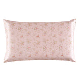 19 Momme Housewife Silk Pillowcase Hidden Zipper Floral Print Silk Pillowcases Baby Pink Standard (20" * 26")