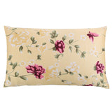 19 Momme Housewife Silk Pillowcase Hidden Zipper Floral Print Silk Pillowcases Pale Yellow Standard (20" * 26")