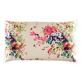 19 Momme Housewife Silk Pillowcase Hidden Zipper Floral Print Silk Pillowcases Beige Standard (20" * 26")