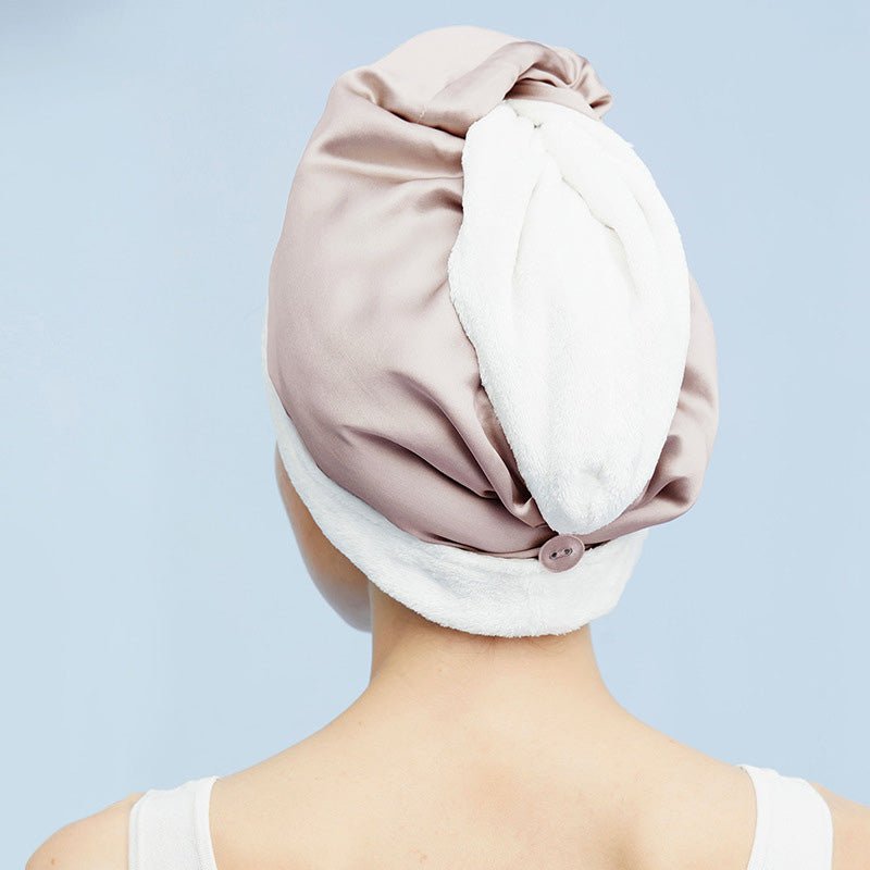 Silk Dry Hair Cap 100% Mulberry Terry Lined Hair Wrap Cap Pink M