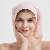 Women Long Silk Sleep Cap Silk Bonnet For Hair Sleep Caps Pink 50cm