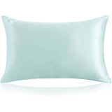 19/22 Momme Housewife Silk Pillowcase with Hidden Zipper Pale Turquoise Standard (20" * 26")