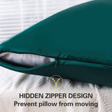 19/22 Momme Housewife Silk Pillowcase with Hidden Zipper Dark Teal Standard (20" * 26")
