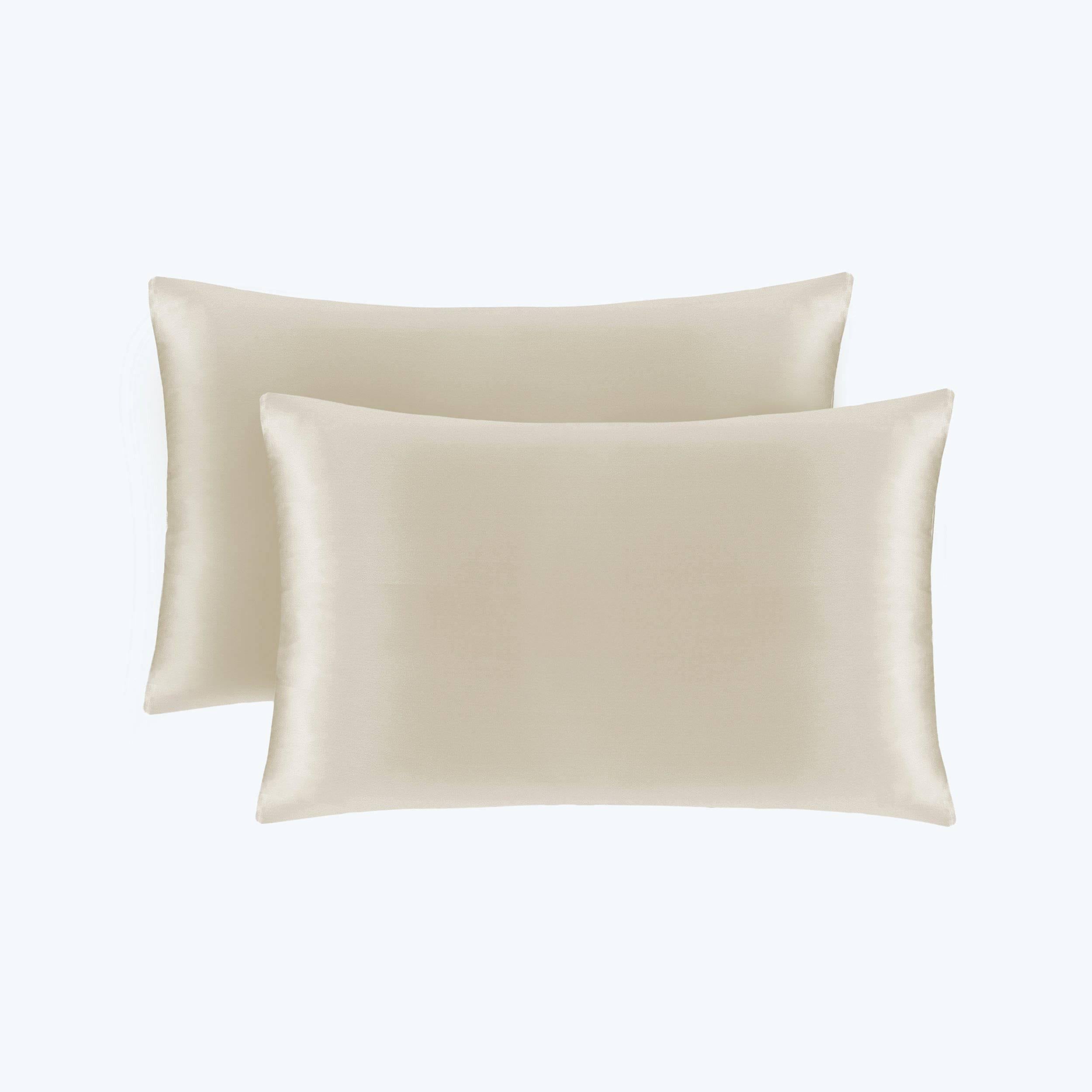 19/22 Momme Silk Pillowcase With Hidden Zipper Bundle 2 Champagne Standard (20" * 26")