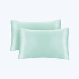 19/22 Momme Silk Pillowcase With Hidden Zipper Bundle 2 Pale Turquoise Standard (20" * 26")