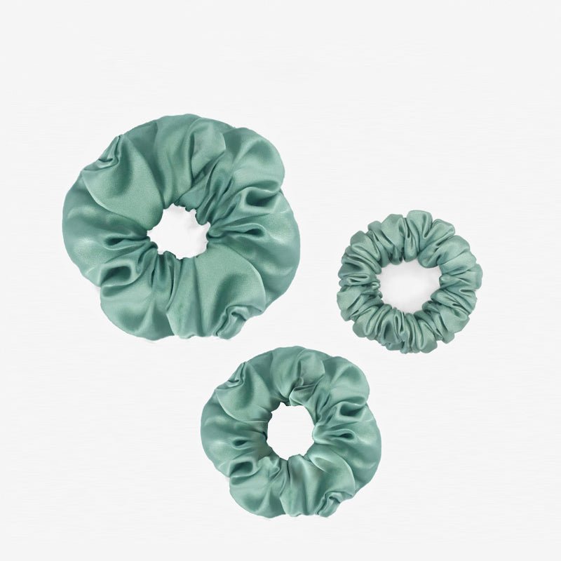 3 PCS Flower Silk Hair Scrunchies For Women Small Medium Large Sizes