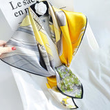 35"x35" Luxury Floral Printed Silk Square Scarf Style - 15 M