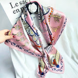 35"x35" Luxury Floral Printed Silk Square Scarf Style - 17 M
