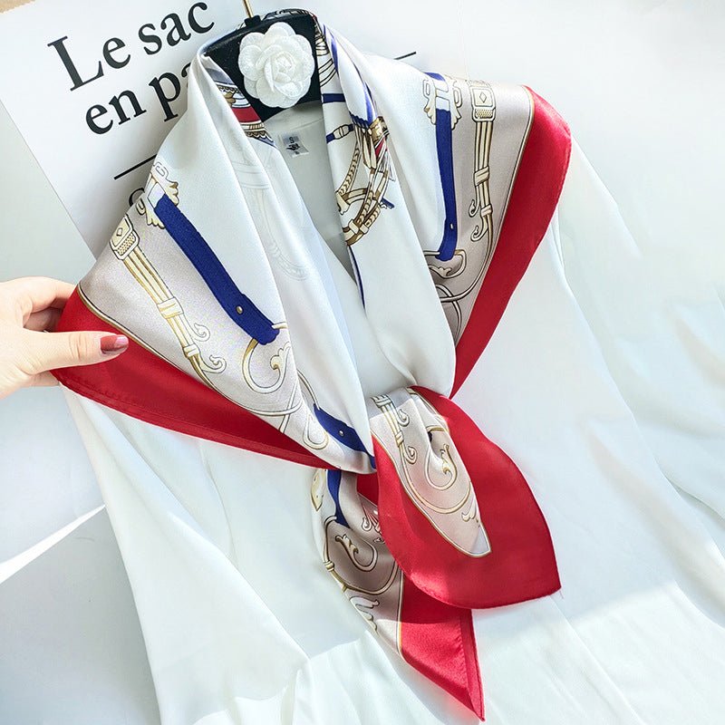 35"x35" Luxury Floral Printed Silk Square Scarf Style - 20 M
