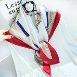 35"x35" Luxury Floral Printed Silk Square Scarf Style - 20 M