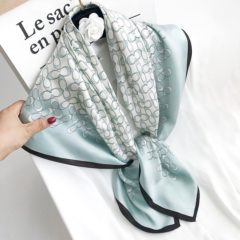35"x35" Luxury Floral Printed Silk Square Scarf Style - 9 M