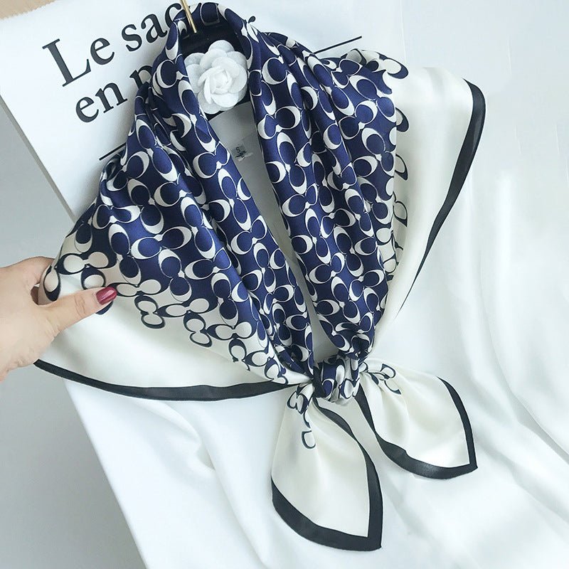 35"x35" Luxury Floral Printed Silk Square Scarf Style - 10 M