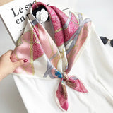 35"x35" Luxury Floral Printed Silk Square Scarf Style - 2 M