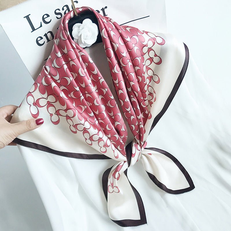 35"x35" Luxury Floral Printed Silk Square Scarf Style - 11 M