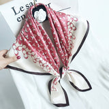 35"x35" Luxury Floral Printed Silk Square Scarf Style - 11 M