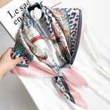 35"x35" Luxury Floral Printed Silk Square Scarf Style - 23 M