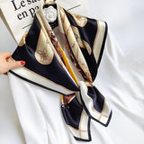 35"x35" Luxury Floral Printed Silk Square Scarf Style - 28 M