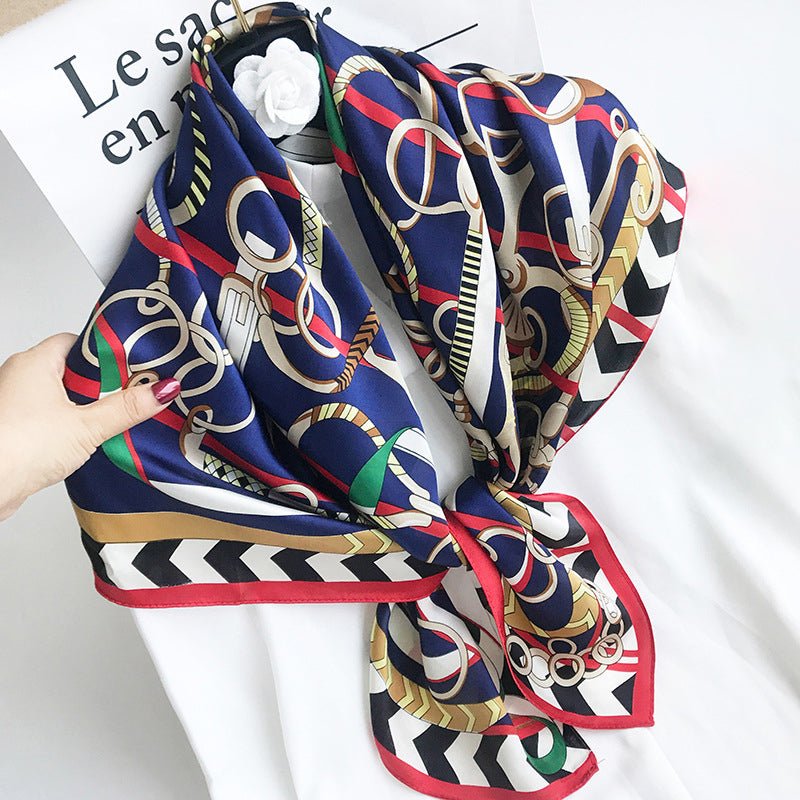 35"x35" Luxury Floral Printed Silk Square Scarf Style - 11 M