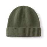 Kids Cashmere Beanie Knit Cashmere Hat with Ribbed Cuff Multi Colors