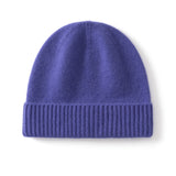 Kids Cashmere Beanie Knit Cashmere Hat with Ribbed Cuff Multi Colors