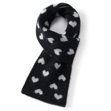 Kids Heart Print Cashmere Scarf Knitted Cashmere Winter Scarf for Children