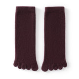 Adult Cashmere Five-Toe Socks Warm Knit Cashmere Socks for Men and Women Angora Red M