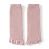 Adult Cashmere Five-Toe Socks Warm Knit Cashmere Socks for Men and Women Pink M