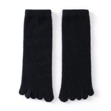 Adult Cashmere Five-Toe Socks Warm Knit Cashmere Socks for Men and Women Black M