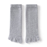 Adult Cashmere Five-Toe Socks Warm Knit Cashmere Socks for Men and Women Gray M