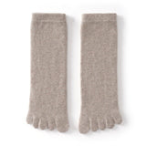 Adult Cashmere Five-Toe Socks Warm Knit Cashmere Socks for Men and Women Taupe M