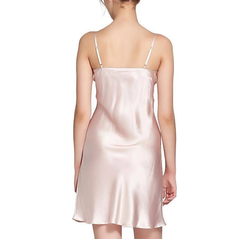 Best Luxury Short Silk Nightgowns For Women 100% Silk Nighties Apricot 3X