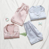 Short Kids' Silk Pajama Set Child's Silk Pajamas Pink XS