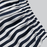 Kids Striped Silk Pajama Set Boys and Girls Silk Pyjamas Shorts Set Black XS