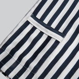 Kids Striped Silk Pajama Set Boys and Girls Silk Pyjamas Shorts Set Black XS