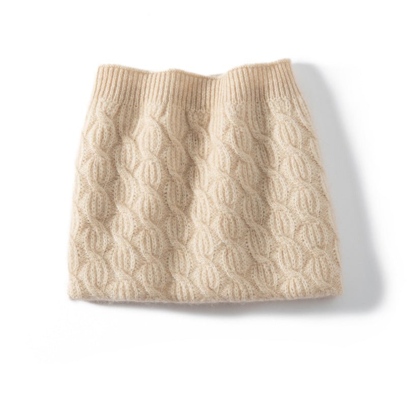 Cable Knit Cashmere Neck Warmer Snood Cashmere Neck Gaiter Cashmere Scarf Beige M