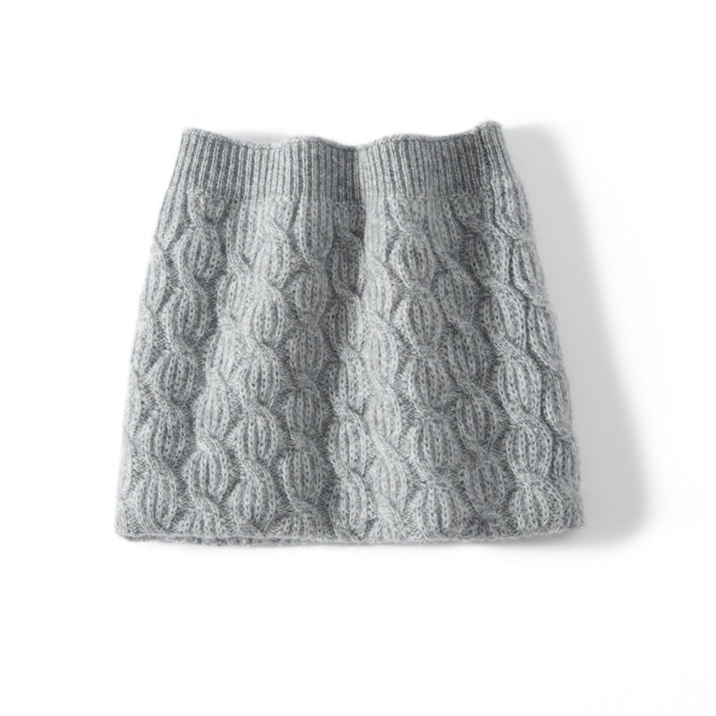 Cable Knit Cashmere Neck Warmer Snood Cashmere Neck Gaiter Cashmere Scarf Grey M